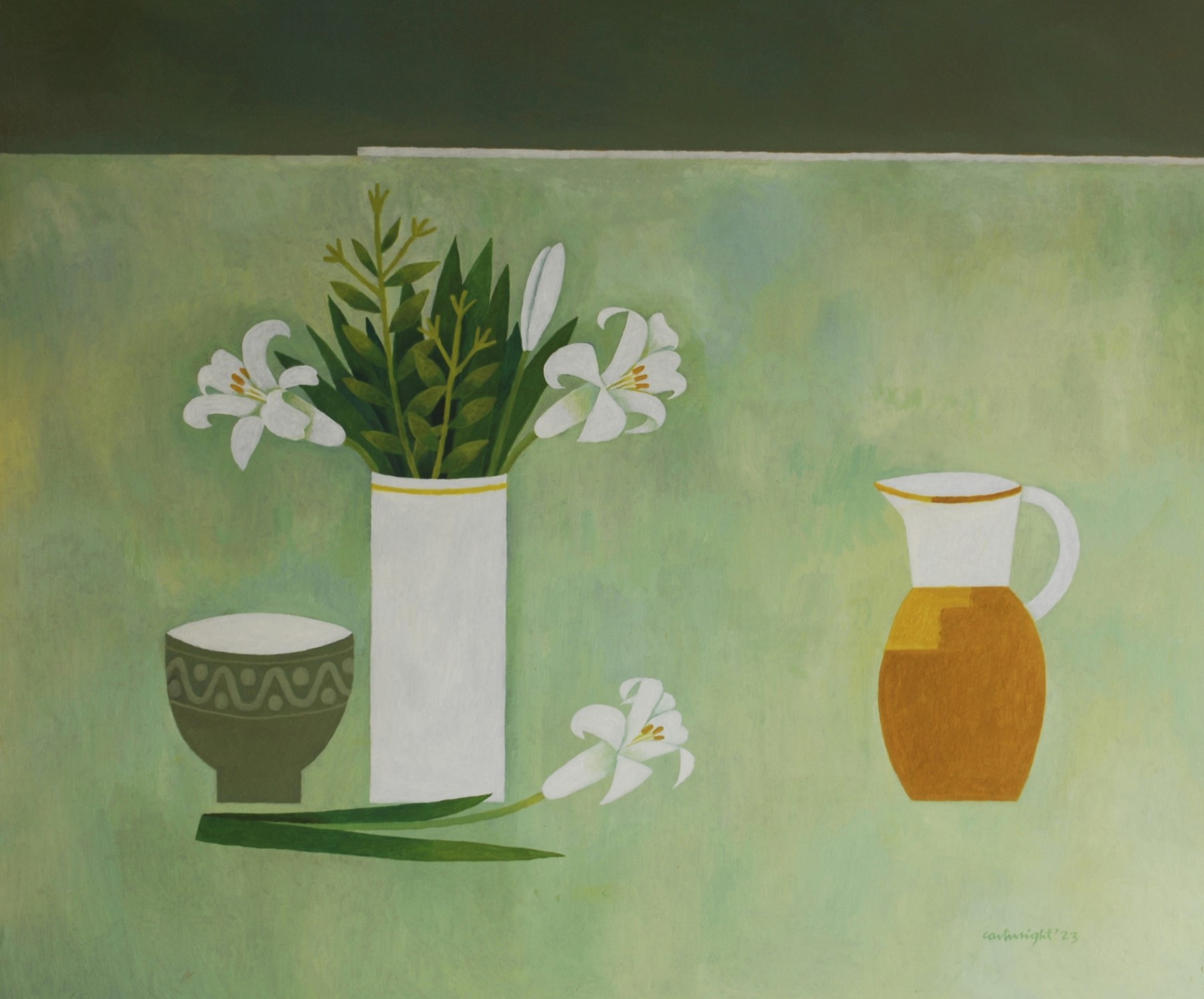 still life with lilies by reg cartwright 2023