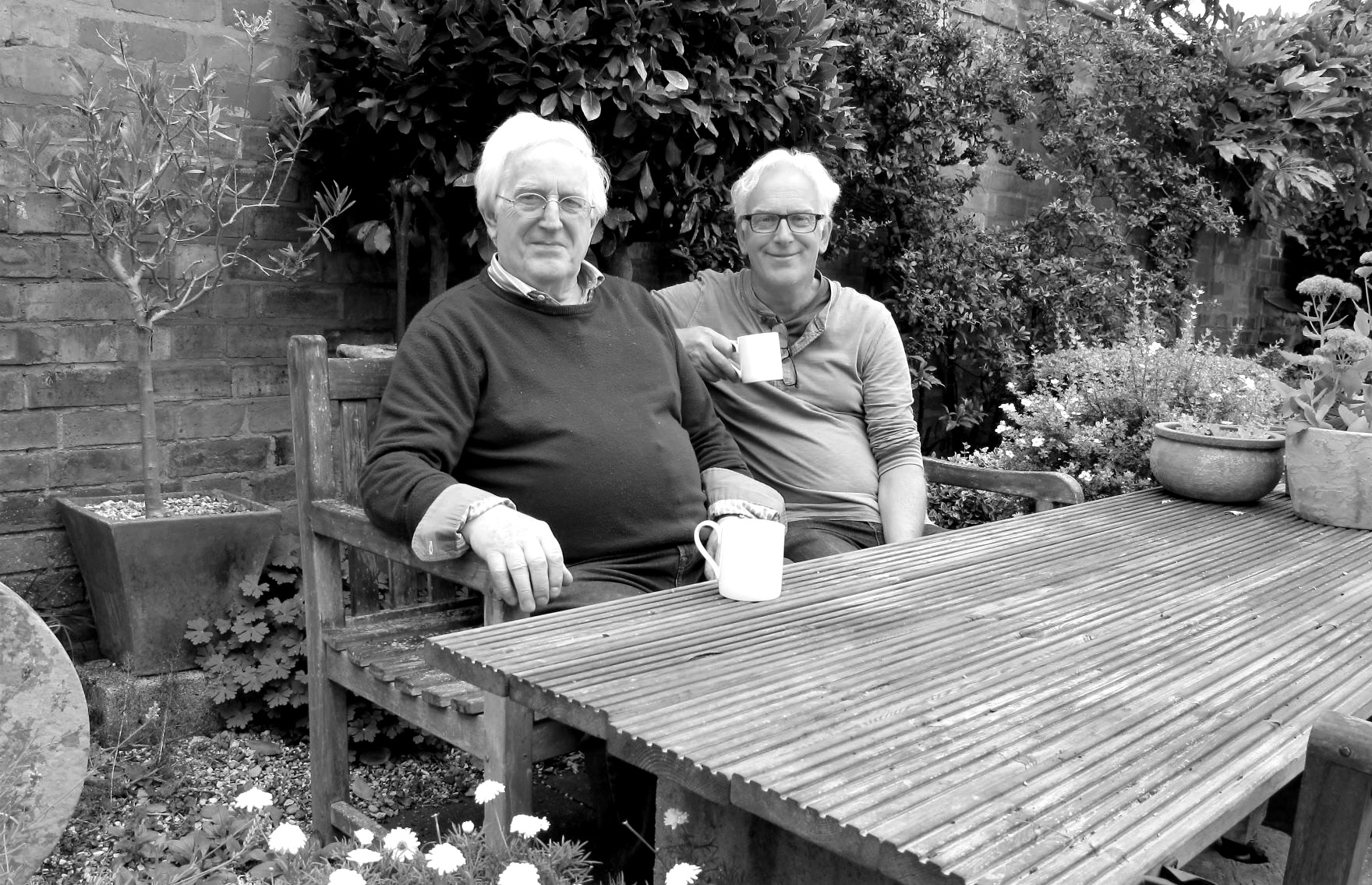 reg cartwright artist with his son james cartwright