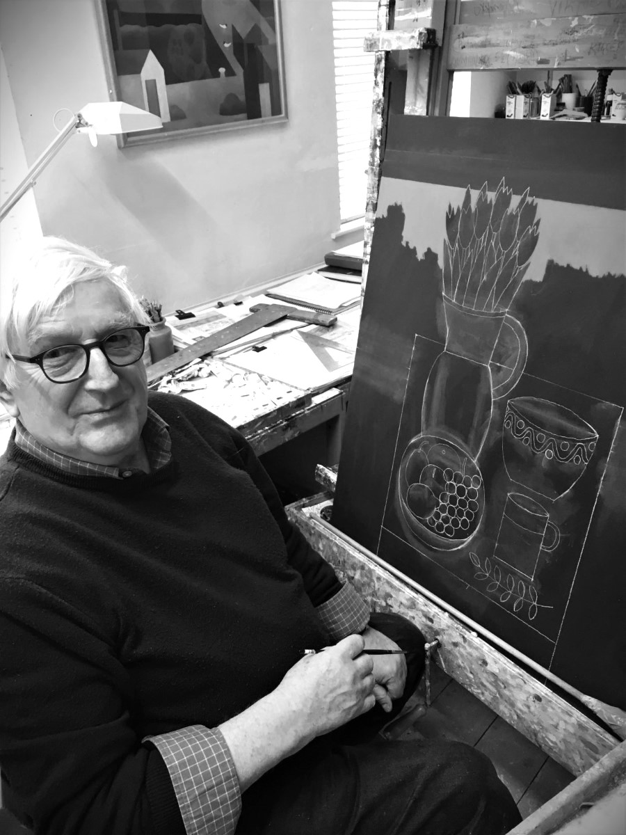 portrait reg cartwright artist painter 2022 black and white